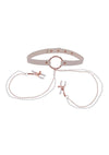 Sex and Miscielf Peaches 'N Creame Collar with Nipple Clamps - Ivory/Rose Gold