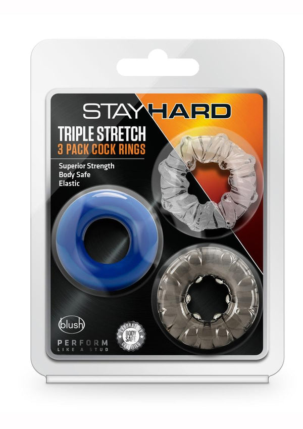 Stay Hard Triple Stretch Cock Rings - PATS Inc.