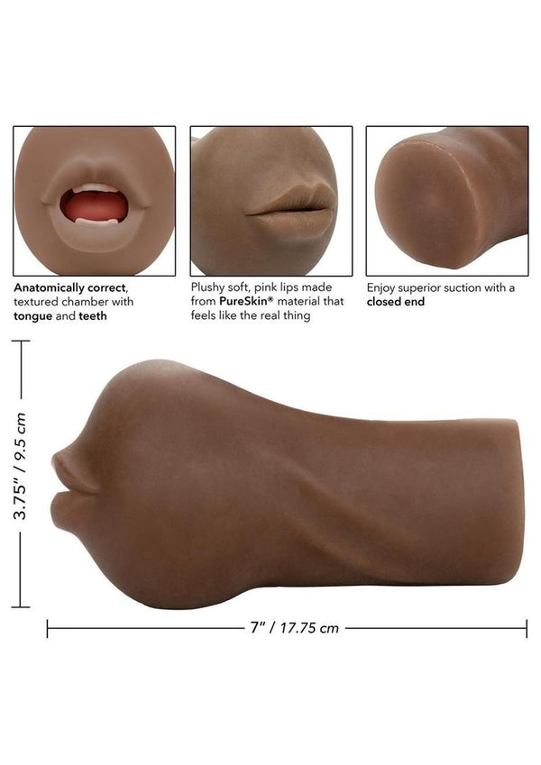 Stroke It Realistic Stroker - Mouth - Chocolate