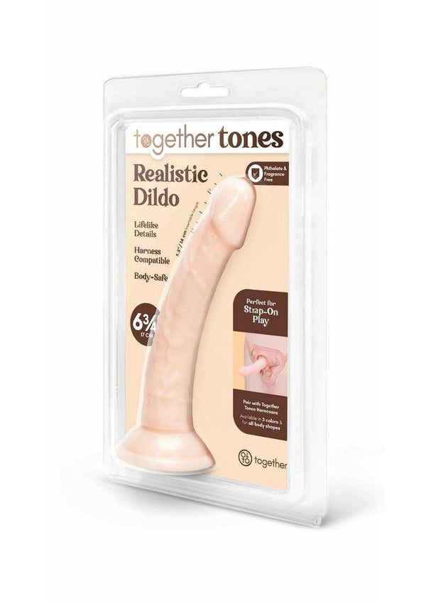 Together Realistic Dildo with Suction Base - Vanilla - 6.75in