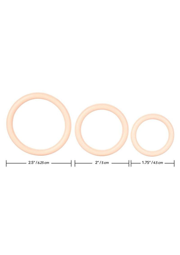 Tri Rings Cock Ring - Vanilla - 3 Piece Set/Set
