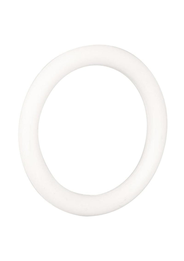 White Rubber Cock Ring - White - Medium