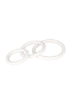 White Rubber Cock Rings - White - 3 Piece Set