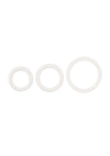 White Rubber Cock Rings - White - 3 Piece Set