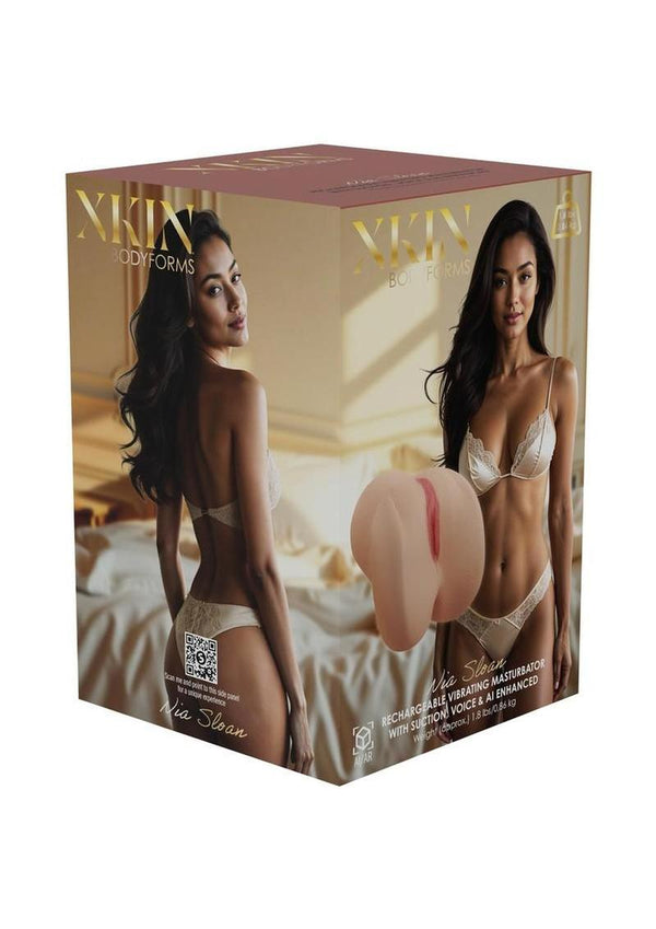 Xkin Nia Sloan Multifunction Rechargeable Voice Featured Masturbator - Pussy - Caramel