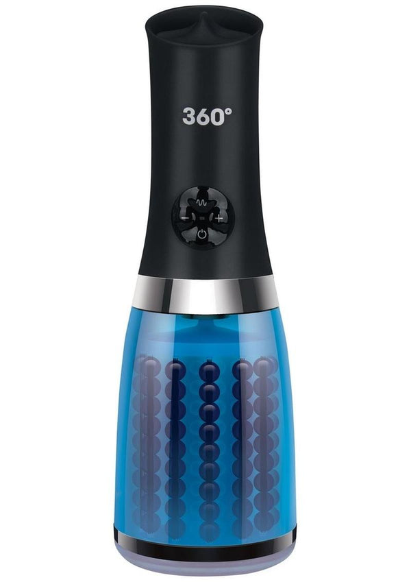 ZOLO 360° Rotating Beaded Masturbator - Black/Blue
