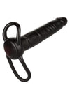 Accommodator Dual Penetrator Dildo Cock Ring - Black