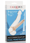 Accommodator Dual Penetrator Dildo Cock Ring - Ivory/White