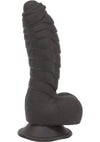 Addiction Toy Collection Ben Silicone Dildo with Balls - Black - 7in