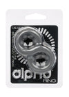 Alpha Liquid Silicone Beaded Crazy 8 Cock Ring - Gray/Grey
