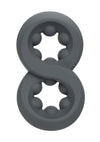 Alpha Liquid Silicone Beaded Crazy 8 Cock Ring - Gray/Grey
