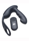 Alpha Pro 7x P-Strap Milker Silicone Rechargeable Vibrating Prostate Plug with Milking Bead, Cock and Ball Ring and Remote Control