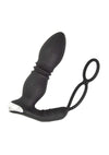 Ass-Sation Remote Thrusting Rechargeable Silicone Power Plug - Black