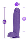 Au Naturel Bold Huge Dildo with Suction Cup and Balls - Purple - 10in