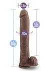 Au Naturel Daddy Sensa Feel Dual Density Dildo with Balls - Chocolate - 14in