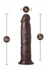 Au Naturel Jackson Dildo with Suction Cup - Chocolate - 9in