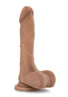 Au Naturel Mister Perfect Dildo with Balls - Brown/Caramel - 8.5in