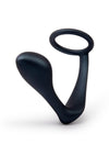 B-Vibe Ringer Silicone C-Ring and Plug - Black