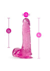 B Yours Plus Rock N' Roll Realistic Dildo with Balls - Pink - 8in