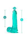 B Yours Plus Rock N' Roll Realistic Dildo with Balls - Teal - 8in