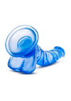 B Yours Sweet N' Hard 7 Dildo with Balls - Blue - 8in