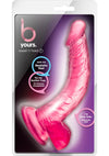 B Yours Sweet N' Hard 7 Dildo with Balls - Pink - 8in