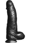 BBC Big Black Cock Phat Boy Realistic Dildo with Balls - Black - 10in