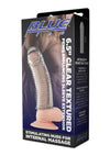 Blue Line Clear Textured Penis Enhancing Sleeve Extension - Clear - 6.5in