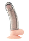 Blue Line Clear Textured Penis Enhancing Sleeve Extension - Clear - 6.5in