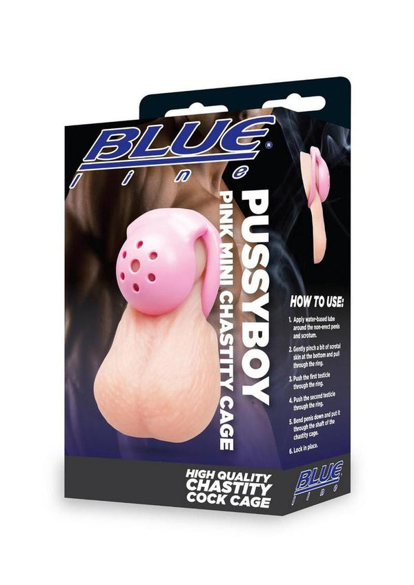 Blueline Pussyboy Mini Chastity Cage - Pink