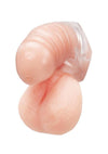 Blueline Silicone Chastity Cage with Ball Loop and Pisshole - Clear