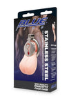 Blueline Stainless Steel Flat Inverted Cage with Piggy Tail Butt Plug Icon - Silver