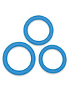 Bodywand 4play Flex Trio Silicone Cockring - Blue - 3 Piece/Set