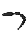 Booty Call Booty Double Dare Silicone Vibrating Butt Plug with Anal Beads - Black