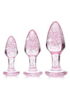 Booty Sparks Glitter Gem Anal Plug - Pink - Large/Medium/Small - 3pc/Set