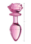 Booty Sparks Pink Rose Glass Anal Plug