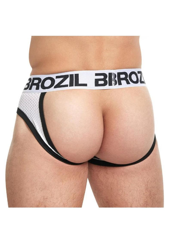 Brozil Ultra Sports Mesh Bulge Brief - White - Medium/Small