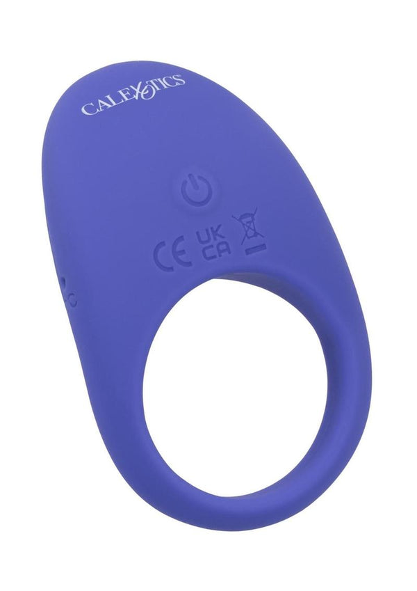 Calexotics Connect Couples Ring Rechargeable Silicone App Compatible Cock Ring with Remote - Purple