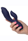 Chic Blossom Rechargeable Silicone Rabbit Vibrator - Blue