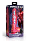 Creature Cocks Vespid Thrusting and Vibrating Silicone Dildo with Remote - Orange/Pink