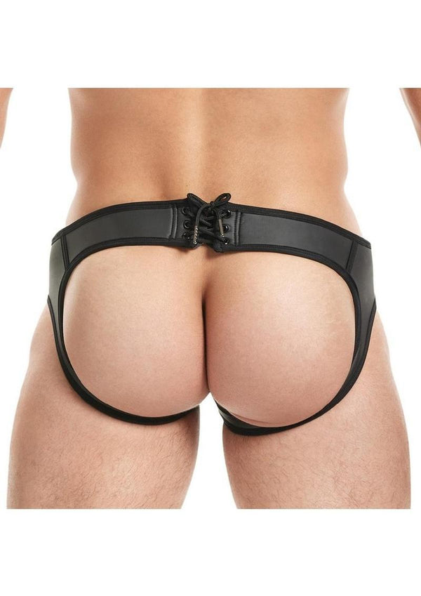 Cruze Kick-Off Lace Up Jock Brief - Black - Large/XLarge
