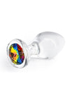 Crystal Desires Rainbow Gem Glass Anal Plugs