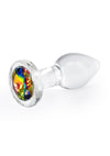 Crystal Desires Rainbow Gem Glass Anal Plugs