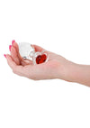 Crystal Desires Red Heart Glass Anal Plugs - Red - Medium