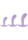 Crystal Jellies Curved Anal Trainer - Purple - 3 Piece/Set