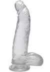 Crystal Jellies Curved Realistic Cock with Balls - Clear - 8in
