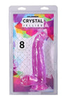 Crystal Jellies Curved Realistic Cock with Balls - Purple - 8in