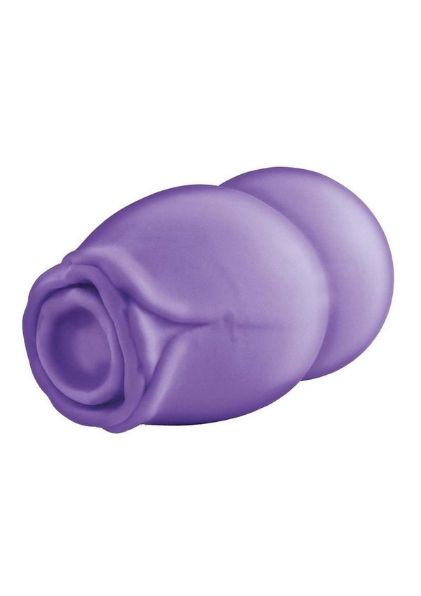Delite Heated Rose Rechargeable Masturbator - Purple