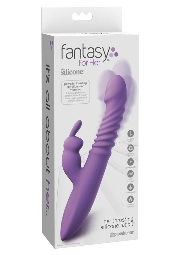 Fantasy For Her Thrusting Silicone Rabbit Multi Function Rechargeable Waterproof - PATS Inc.