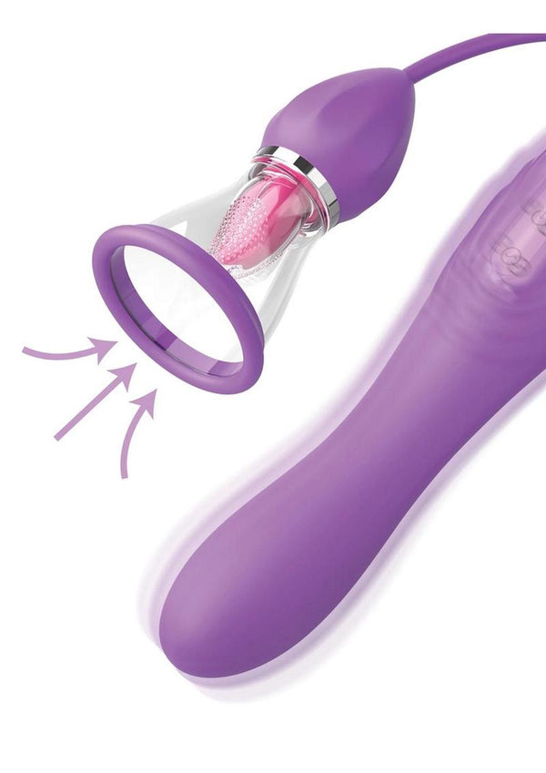 Fantasy For Her Ultimate Pleasure Max Rechargeable Silicone Vibrator with Clitoral Stimulator - PATS Inc.